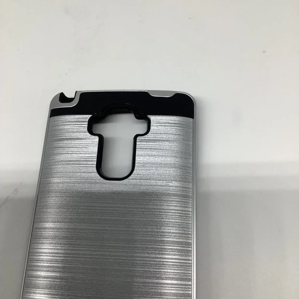 For LG‎ G Stylo LS770 Black Brushed Hybrid Case Cover